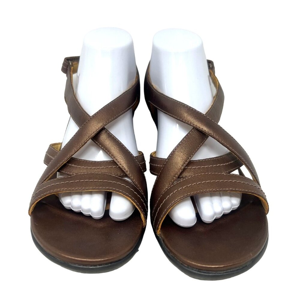 Clarks Unstructured‎ Un.Crow Strappy Sandals Bronze Leather 83685 Size 10M